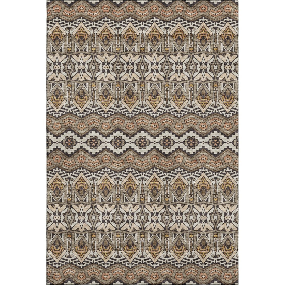 HomeRoots 9' X 12' Moroccan Washable Area Rug in Taupe and Copper - Durable, Stylish & Easy-Care for Homes! 672295