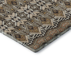 HomeRoots 9' X 12' Moroccan Washable Area Rug in Taupe and Copper - Durable, Stylish & Easy-Care for Homes! 672295