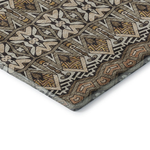HomeRoots 9' X 12' Moroccan Washable Area Rug in Taupe and Copper - Durable, Stylish & Easy-Care for Homes! 672295