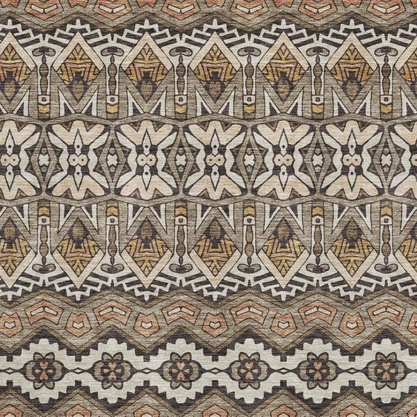 HomeRoots 9' X 12' Moroccan Washable Area Rug in Taupe and Copper - Durable, Stylish & Easy-Care for Homes! 672295