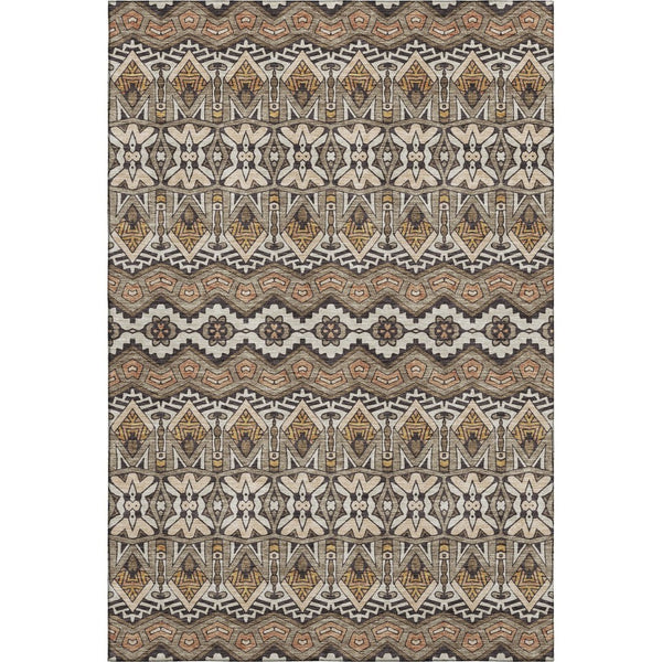 HomeRoots 10' Moroccan-Inspired Washable Area Rug in Taupe & Copper - Stain-Resistant, UV-Protected Elegance 672296
