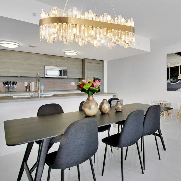 English Elm 36-Inch Modern Luxury Gold Crystal Chandelier with 24 Lights, Adjustable Height, Brass Frame, Elegant Centerpiece W2869P218651