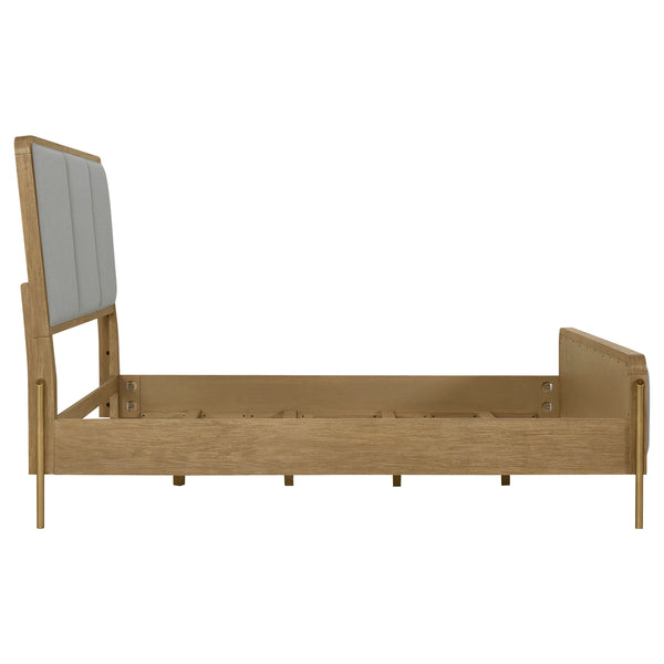English Elm Arini Sand Wash Grey Upholstered Eastern King Panel Bed - Vintage Elegance For Your Bedroom Retreat B062S00870