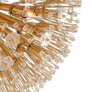 Wildwood Lolita Modern Regency Chandelier With Polished Brass & Crystal Flowers — 10-Light Hollywood Glam Fixture 26h x 26w x 26d 67230