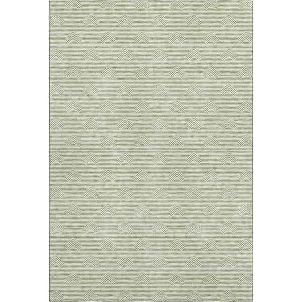 HomeRoots 8' X 10' Artichoke Green & Ivory Abstract Geometric Area Rug - Washable, UV-Protected & Durable Design 672306