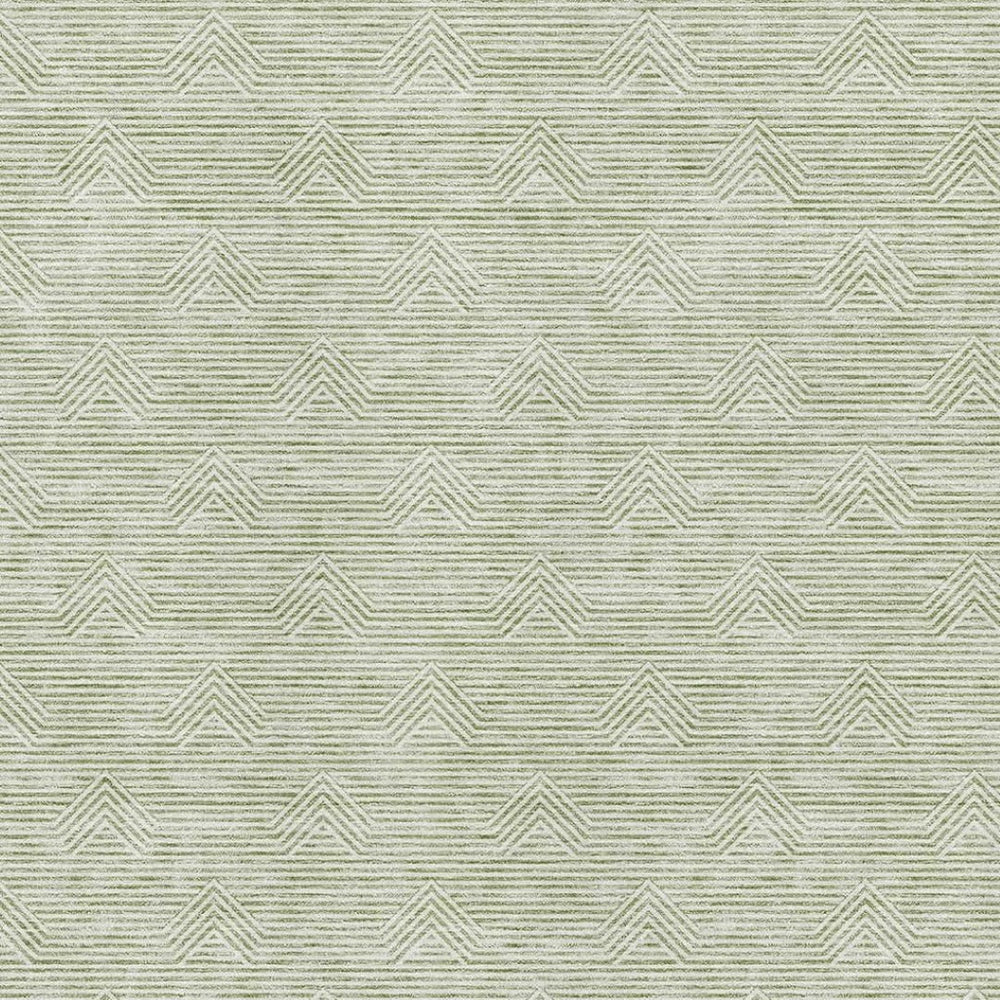 HomeRoots 8' X 10' Artichoke Green & Ivory Abstract Geometric Area Rug - Washable, UV-Protected & Durable Design 672306