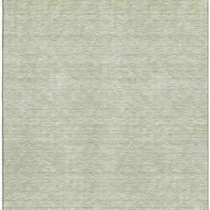 HomeRoots 8' X 10' Artichoke Green & Ivory Abstract Geometric Area Rug - Washable, UV-Protected & Durable Design 672306