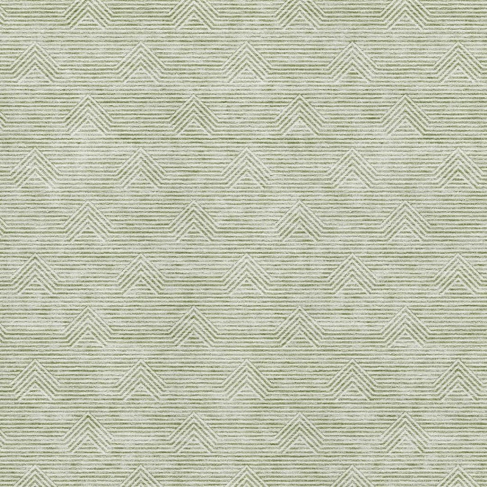 HomeRoots 9' Artichoke Green & Ivory Abstract Geometric Area Rug - Washable, UV-Protected, Stain-Resistant Design 672307