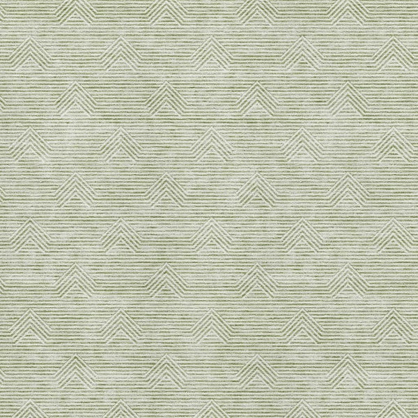 HomeRoots 9' Artichoke Green & Ivory Abstract Geometric Area Rug - Washable, UV-Protected, Stain-Resistant Design 672307