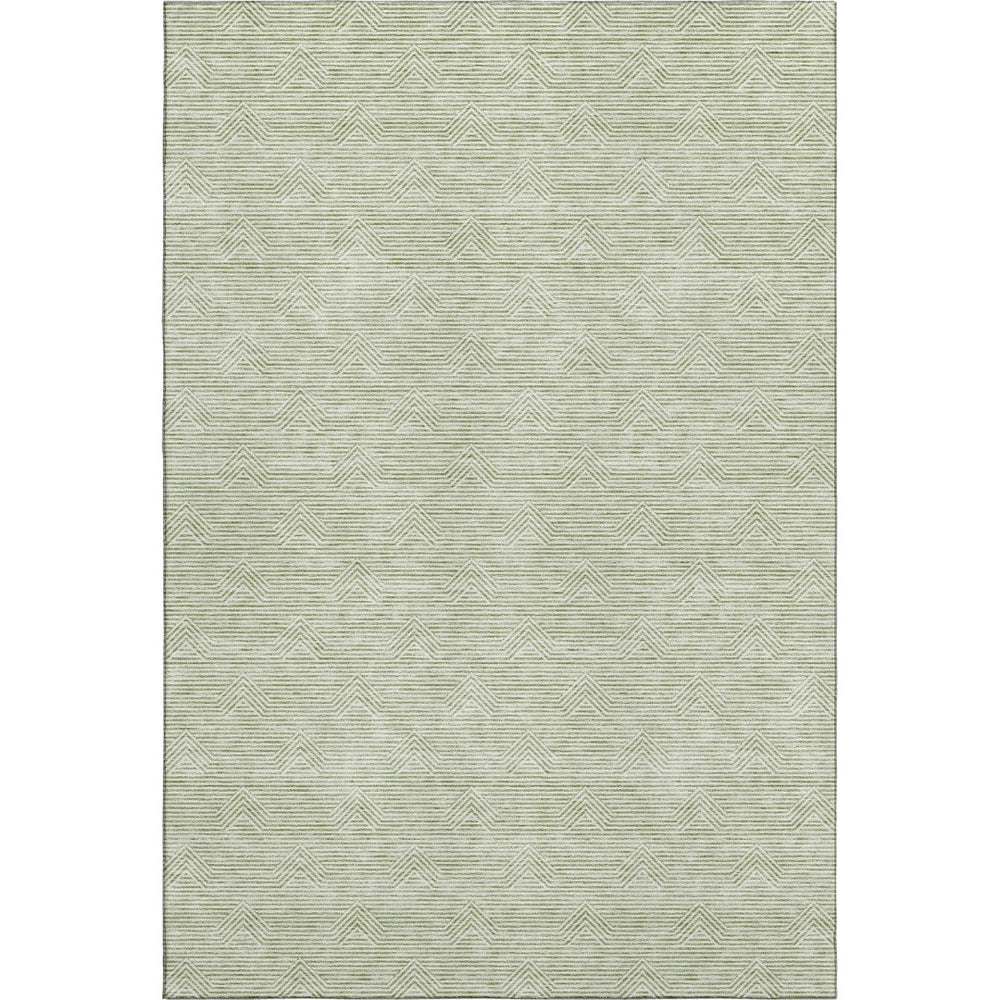 HomeRoots 10' X 14' Artichoke Green Abstract Geometric Area Rug – Washable, UV-Protected & Ideal for Busy Homes 672308