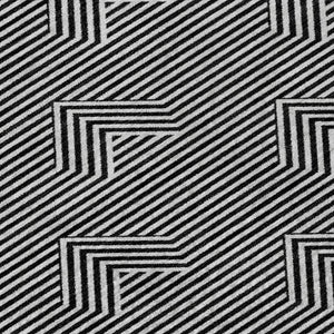 HomeRoots 5' X 8' Black And Ivory Abstract Geometric Washable Area Rug – Stylish, Durable, UV-Protected Design 672310