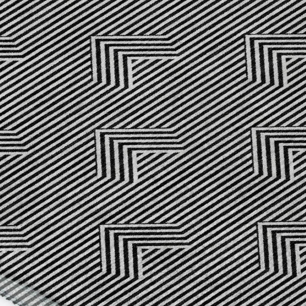 HomeRoots 8' X 10' Modern Black and Ivory Geometric Area Rug - Washable, UV Protected, Perfect for Families! 672312