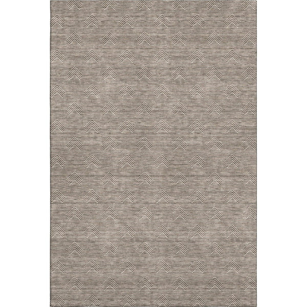 HomeRoots 8' X 10' Brown And Ivory Abstract Geometric Area Rug - Washable, UV Protected, Stain Resistant Design 672324