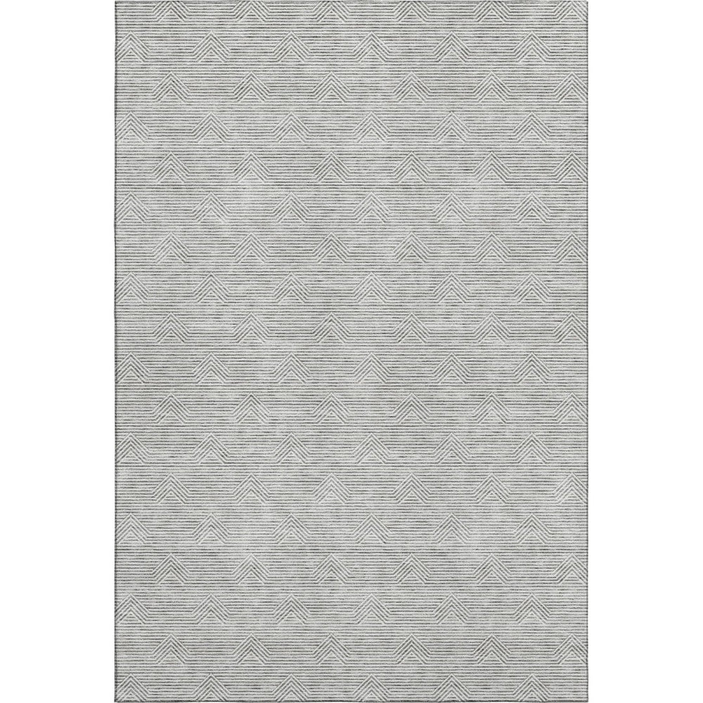 HomeRoots 10' Gray and Ivory Abstract Geometric Area Rug – Washable, UV-Protected, Durable Design for Modern Homes 672332