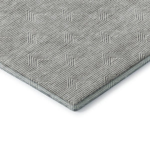 HomeRoots 10' Gray and Ivory Abstract Geometric Area Rug – Washable, UV-Protected, Durable Design for Modern Homes 672332