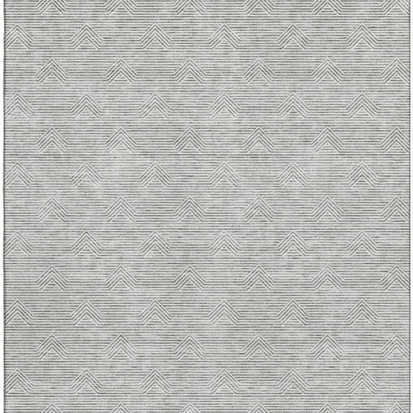 HomeRoots 10' Gray and Ivory Abstract Geometric Area Rug – Washable, UV-Protected, Durable Design for Modern Homes 672332