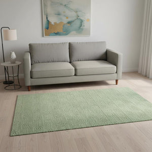 HomeRoots 5' X 8' Green and Ivory Modern Abstract Geometric Washable Area Rug with UV Protection & Durability 672334
