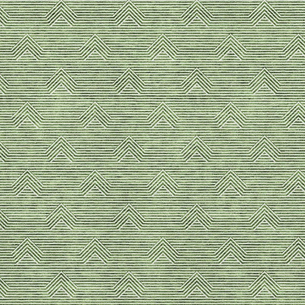 HomeRoots 5' X 8' Green and Ivory Modern Abstract Geometric Washable Area Rug with UV Protection & Durability 672334