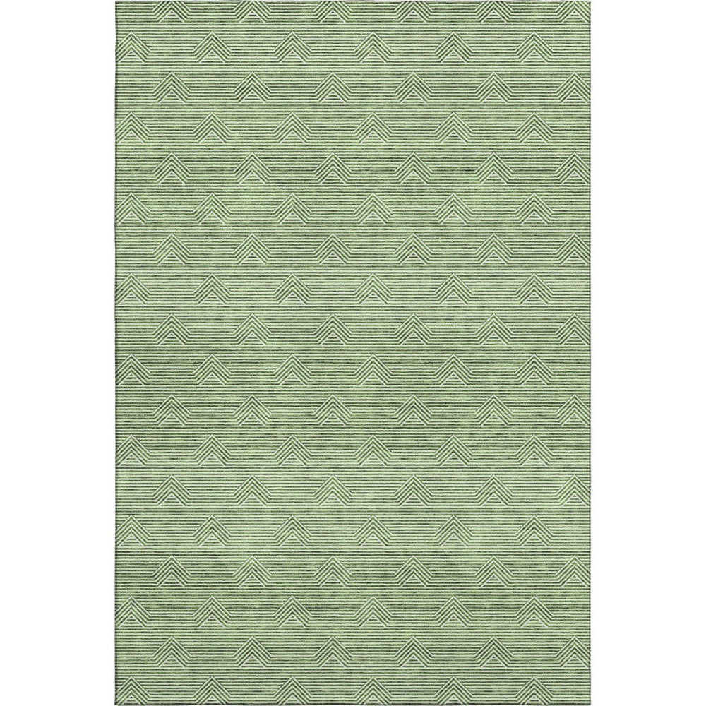 HomeRoots 8' X 10' Stylish Green and Ivory Abstract Geometric Washable Area Rug with UV Protection & Durability 672336
