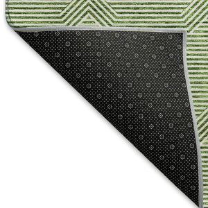 HomeRoots 8' X 10' Stylish Green and Ivory Abstract Geometric Washable Area Rug with UV Protection & Durability 672336