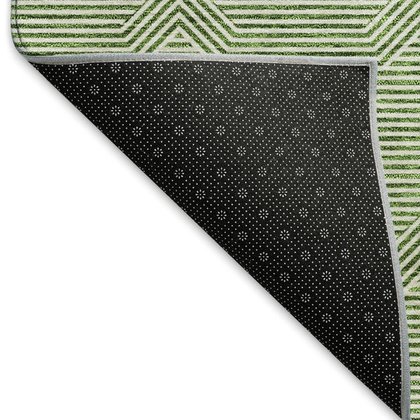 HomeRoots 8' X 10' Stylish Green and Ivory Abstract Geometric Washable Area Rug with UV Protection & Durability 672336
