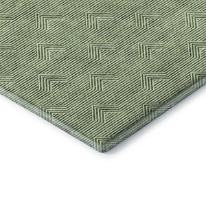 HomeRoots 8' X 10' Stylish Green and Ivory Abstract Geometric Washable Area Rug with UV Protection & Durability 672336