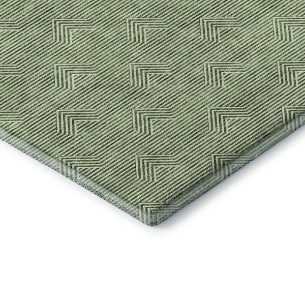 HomeRoots 8' X 10' Stylish Green and Ivory Abstract Geometric Washable Area Rug with UV Protection & Durability 672336