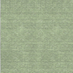 HomeRoots 8' X 10' Stylish Green and Ivory Abstract Geometric Washable Area Rug with UV Protection & Durability 672336