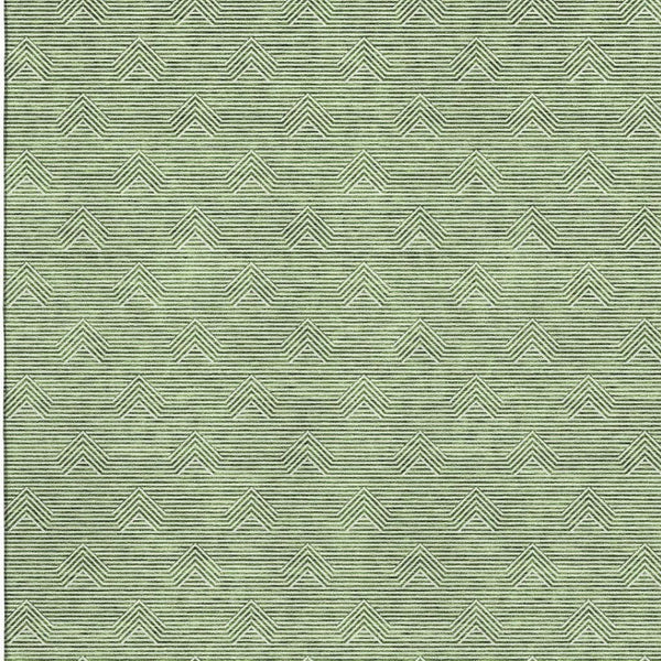 HomeRoots 8' X 10' Stylish Green and Ivory Abstract Geometric Washable Area Rug with UV Protection & Durability 672336