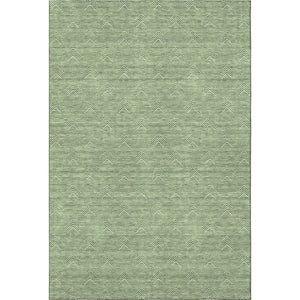 HomeRoots 9' X 12' Green and Ivory Abstract Geometric Washable Area Rug - Durable, Stylish, UV Protected Design 672337