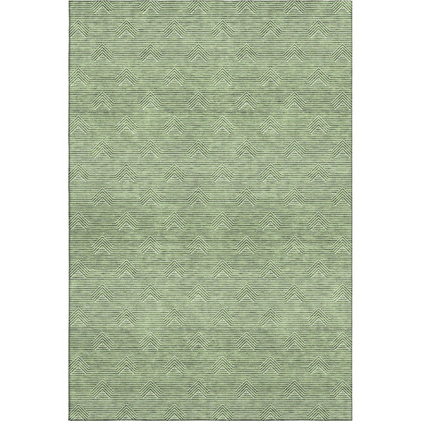 HomeRoots 10' Abstract Geometric Washable Area Rug in Green & Ivory - UV Protected, Stain Resistant & Durable! 672338