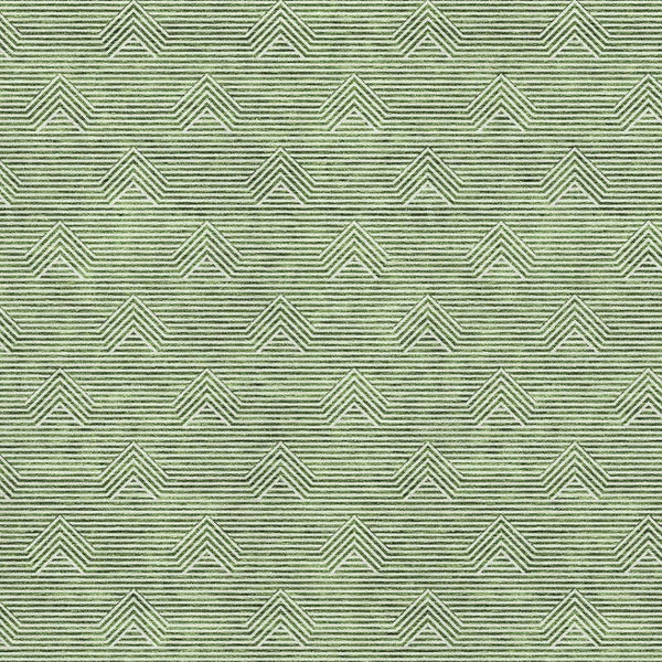 HomeRoots 10' Abstract Geometric Washable Area Rug in Green & Ivory - UV Protected, Stain Resistant & Durable! 672338