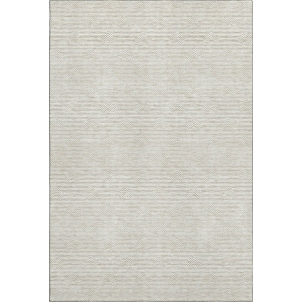 HomeRoots 5' x 8' Ivory and Beige Abstract Geometric Rug - Washable, Stain-Resistant, UV-Protected for Easy Care 672340