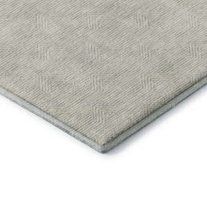 HomeRoots 5' x 8' Ivory and Beige Abstract Geometric Rug - Washable, Stain-Resistant, UV-Protected for Easy Care 672340