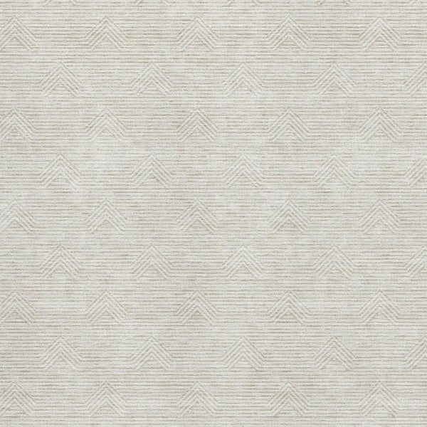 HomeRoots 5' x 8' Ivory and Beige Abstract Geometric Rug - Washable, Stain-Resistant, UV-Protected for Easy Care 672340