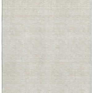 HomeRoots 5' x 8' Ivory and Beige Abstract Geometric Rug - Washable, Stain-Resistant, UV-Protected for Easy Care 672340