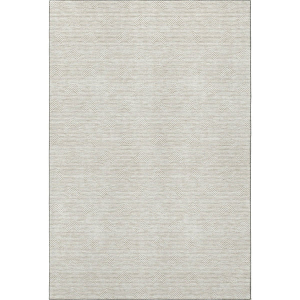 HomeRoots 10' Ivory and Beige Abstract Geometric Area Rug - Washable, UV Protected, Durable, Modern Elegance 672344