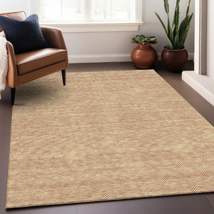 HomeRoots 5' X 8' Vibrant Orange and Ivory Abstract Geometric Washable Area Rug with UV Protection & Durability 672346