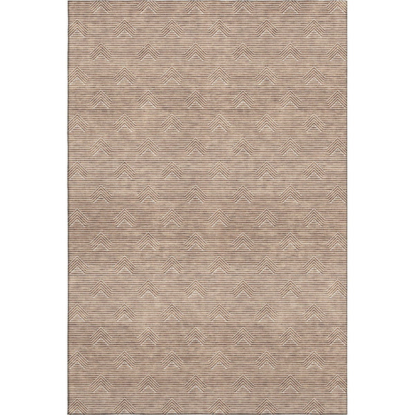 HomeRoots 8' X 10' Washable Area Rug with UV Protection - Modern Rust & Ivory Abstract Geometric Design 672354