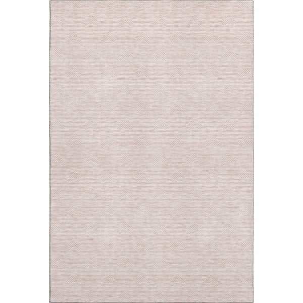 HomeRoots 8' X 10' Pink & Ivory Abstract Geometric Washable Area Rug - UV Protected, Durable & Stylish Design 672360