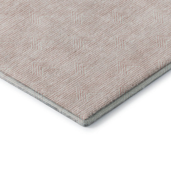 HomeRoots 8' X 10' Pink & Ivory Abstract Geometric Washable Area Rug - UV Protected, Durable & Stylish Design 672360