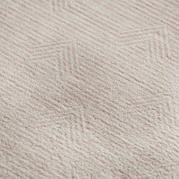 HomeRoots 8' X 10' Pink & Ivory Abstract Geometric Washable Area Rug - UV Protected, Durable & Stylish Design 672360