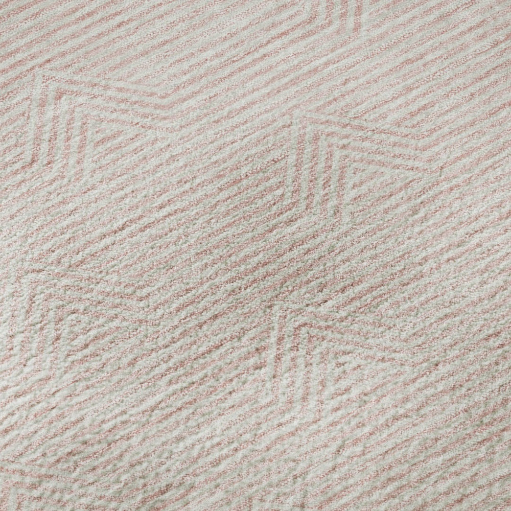HomeRoots 9' X 12' Pink And Ivory Abstract Geometric Area Rug - Soft, Stain Resistant, UV Protected, Non-Slip 672361