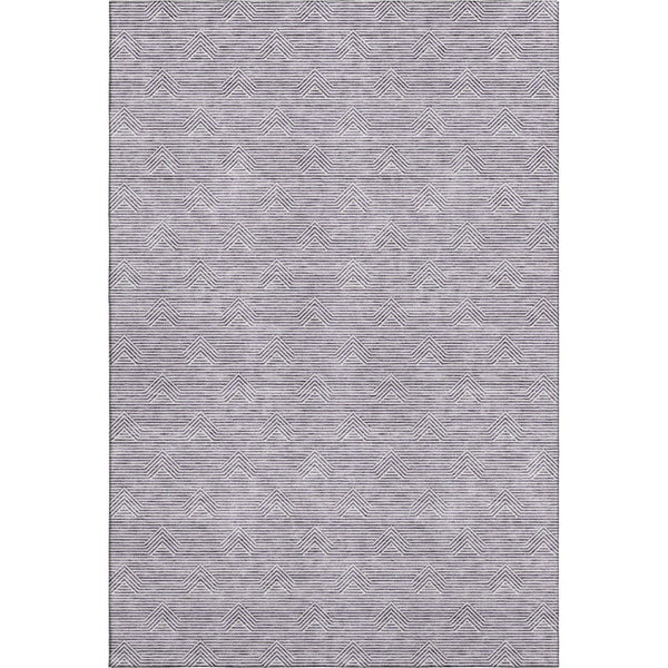 HomeRoots 5' X 8' Purple And Ivory Abstract Geometric Area Rug - Stylish, Washable, UV-Protected & Kid-Friendly 672364