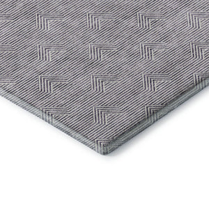 HomeRoots 8' Purple And Ivory Abstract Geometric Round Rug – Washable, UV Protected, Ideal for High-Traffic Areas 672365