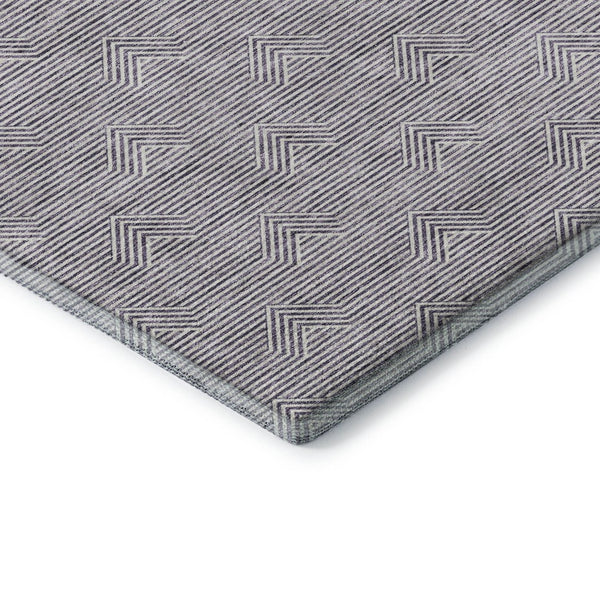 HomeRoots 8' Purple And Ivory Abstract Geometric Round Rug – Washable, UV Protected, Ideal for High-Traffic Areas 672365