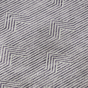 HomeRoots 8' Purple And Ivory Abstract Geometric Round Rug – Washable, UV Protected, Ideal for High-Traffic Areas 672365