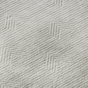 HomeRoots 8' Taupe and Ivory Abstract Geometric Round Rug – Washable, UV Protected, Perfect for Busy Homes! 672371
