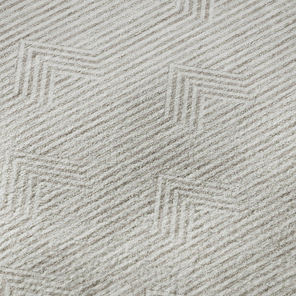 HomeRoots 8' Taupe and Ivory Abstract Geometric Round Rug – Washable, UV Protected, Perfect for Busy Homes! 672371