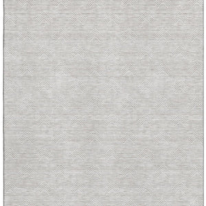 HomeRoots 8' X 10' Abstract Geometric Taupe and Ivory Area Rug – Washable, UV Protected, Durable Design! 672372